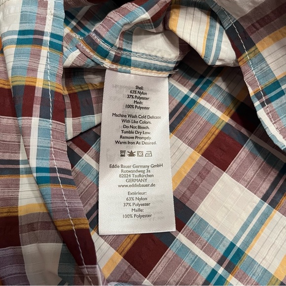 Eddie Bauer UPF 40 MR Long-Sleeve Pack It Tech Seersucker Dk Sable Size XXL - Picture 11 of 12